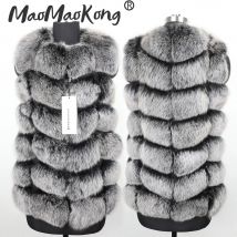 2024 Maomaokong Pelzmantel Winter Lederjacke Damen Natürliches Fuchspelz Leder Langarm Weste Parka Warm