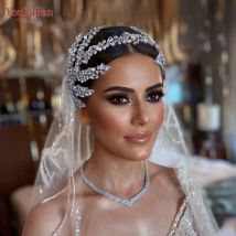 YouLaPan HP425 Hochzeit Tiara und Krone Strass Kopfschmuck Hochzeit Haarschmuck Frauen Braut Kopfbedeckung Braut Stirnband