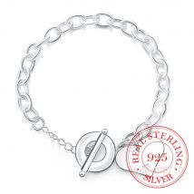 Mann Armband 925 Sterling Silber Toggle Verschluss Herz Armband Für Frauen Mode Silber 925 Schmuck pulseiras feminina