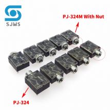 5/10 PCS  Stereo Headphone Jack Socket PJ324 PJ324M 5 Pin 3.5mm Audio Jack Socket for Headphone With Nut PJ-324M PJ-324