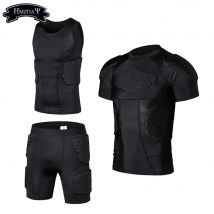Men's Padded Shirt Training Vest T-shirt Short Set Ribs Thighs Buttocks Protector Football Basketball Hockey Protective Gear