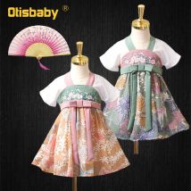 Kinder Mulan Kleid Halloween Mulan Kostüm Infant Mädchen Bestickt Blume Weichen Chiffon-Kleid Traditionellen Japanischen Chinesische Kleidung