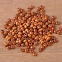 500 Stück runde braune/schwarze/rote Naturholz-4,5 mm kleine lose Distanzperlen für DIY-Handwerk, Schmuckherstellung