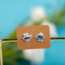 Porcelain Multicolor Ceramic Earrings Anti-allergic Cartoon cute little animal jewelry  #LY531 Набор бижутерия для женщин