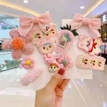 5/9/10 pcs/Set Kinder süße Süßigkeiten Nlyon Cartoon Bogen Blume Ornament Haars pangen Baby Mädchen süße Haarnadeln Kinder Haarschmuck