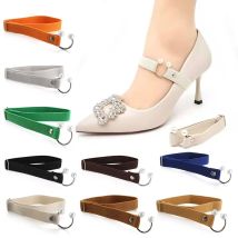1 paar Frauen High Heels Einstellbare Elastische Schuh Strap Gürtel U-förmigen Perle Elastischen Faul Schnürsenkel Anti-drop heels Schuh Zubehör