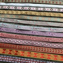 5 YARD 1,2 CM ~ 2,1 CM Handgemachte Stickerei Spitze Gewebt Jacquard Band Borte Herz Geometrische Design Für Kleidung riemen Zubehör