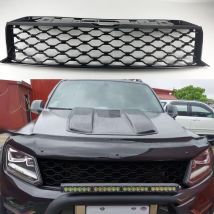 SCHWARZ FRONT MESH MASKE ABDECKUNG ABS GRILLS GRILLE FIT FÜR AMAROK FAHRZEUG GRILL TEILE 2015 2016