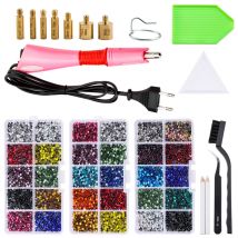 Full DIY Set 2000pcs/box SS10 Hot Fix Rhinestones With Hotfix Applicator Crystal Glass Iron On Rhinestones for Dress,bag,shoes