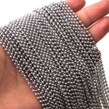 Großhandel 10/20/50/100 teile/los 1,5/2/2,4/3/3,2mm Silber Farbe Edelstahl perle Kugel Kette Halskette DIY Schmuck Erkenntnisse