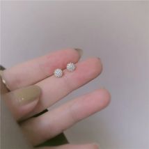 925 Sterling Silver Korean Sunflower Crystal Flower Plating 14k Gold Stud Earrings Women Texture Personality Party Jewelry