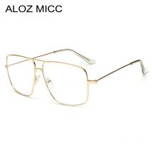 ALOZ MICC Square Optical Glasses Frame Women Men Vintage Alloy Clear Lens Sunglasses Women Oversized Eyeglasses oculos Q859