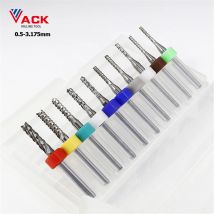 VACK 10 Teile/los Schaftfräser 0,5-3,175mm Mais Hartmetall Wolfram PCB Fräser Set PCB Maschine Router Bit Gravur schaftfräser Werkzeuge