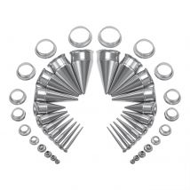 ZS 1 Paar 2–18 mm Ohrtunnel, Kegel-Dehnungssets, Ohr-Expander-Messgeräte aus 316L-Edelstahl, doppelt ausgestellte Ohrstöpsel, Körperpiercing