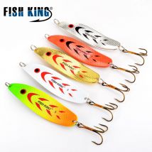 FISH KING 20-30g Metalllöffel Harter Angelköder Künstliche Wobbler für Trolling Forellenlöffel Köder Bass Hecht mit Drillingshaken
