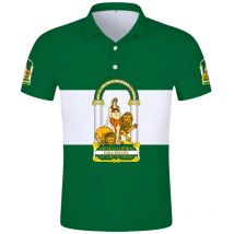 Andalusia Polo Shirt Free Custom Made Name Number Sevilla Polo Shirt Print Flag Word Malaga Cadiz Granada Huelva Almeria Spain