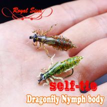 Royal Sissi 10 stücke pack künstliche libelle nymph gummi körper & beine mit fliegen binden dünne haut aufkleber nymph fly binden materialien