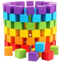 30 Teile/los 2X2CM Holz Bunte Würfel Bausteine Spielzeug für Kinder Pädagogisches Holz Quadrate Würfel Brettspiel Block Spielzeug Geschenke