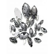8 SIZES 30PCS /Bag Gray Horse eye shape Glass Crystal sew on rhinestones with calw Diy wedding decoration