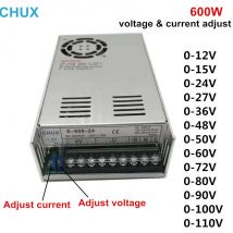 CHUX-Schaltnetzteil 600 W, einstellbare Spannung und Strom 0–12 V, 15 V, 24 V, 27 V, 36 V, 48 V, 50