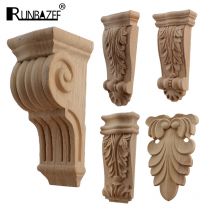 Retro Vintage Holz geschnitzt Onlay Applikation Zimmermann Rahmen Aufkleber Möbel Dekoration Holz Handwerk dekorative Tor Blumen Ornament