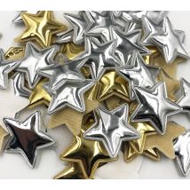 50Pcs  Star Gold/Sliver Padded Patches Appliqued DIY Craft Material Kids Headwear Hair Accessories A356