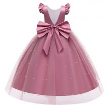 Big Bow Kinder Geburtstags feier Kleid für Mädchen Kinder Kostüme elegante Mädchen Weihnachten Hochzeit Ballkleid Tüll Brautjungfer Kleider