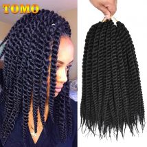 TOMO Senegalese Twist Crochet Braids Haar 12 18 Zoll synthetische Flechten Haarverlängerungen für schwarze Frauen Ombre Braun 12 Wurzeln