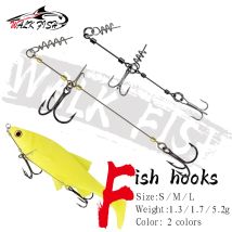 WALK FISH Stinger Fishing Rig Hook for Big Shad Center Pin Screw Connector Pike Bass Perch Bait Barbed Sharp Treble Fish Hook