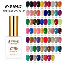 RS NAIL 15 ml UV-Nagelgelpolitur, 308 Farben, Gel-Lack # 241-308 Farbe Schwarz Weiß Rot Gellack von Nail Art Gelpoliermittel (5)