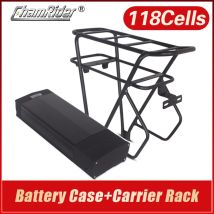 48V ebike batterie fall 36V 52V 60V 72V Elektrische fahrrad batterie box 5V USB doppel Schicht gepäck rack 10S10P 13S9P 14S8P 16S7P 20S5P