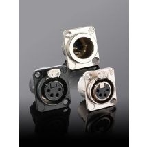 Neutrik XLR Female Metal Chassis Connectors Socket 4 Pole Cannon Gold-plated Duplex Ground Contact