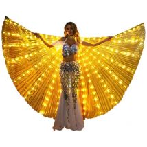 2025 LED Isis Wings Glow Light Up Bauchtanzkostüme mit Stäbchen, Performance-Kleidung, Karneval,