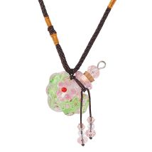 QIANBEI Lampwork Glass Pendant Necklace Essential Oil Diffuser Perfume Bottles Car Perfume Bottles, Storage Bottles For Precious