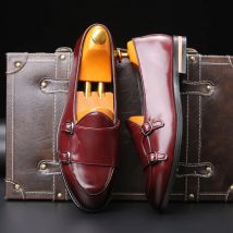 Mode Männer Loafer Neue Handgemachte Retro doppel monch schnalle riemen Casual Schuhe Männer Mokassins Für Männer Leder Flache Schuhe
