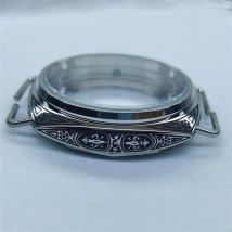 45mm Bewegung Fall für ST36 316L Edelstahl Geschnitzt Hand-Wicklung Poliert Uhr Fall für ETA 6497/6498 Bewegung