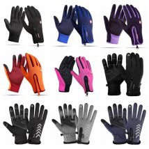 Winter Thermal Fleece Cycling Gloves Full Finger Touch Screen MTB Bike Gloves Windproof Waterproof Ski Motocycle Bicycyle Gloves