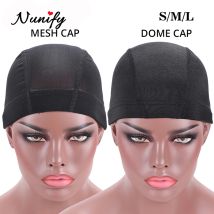Nunify 1PCS S M L Großhandel Spandex Dome Kappe Für Motorhaube Perruque Schwarz Haarnetz Dome Kappe Schwimmen Perücke Zubehör großhandel