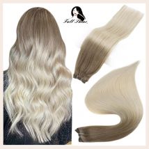 Full Shine Hair Weft Invisible Hair Bundles Ombre Color 100g Skin Weft Double Machine Weft Sew in Hair Extensions Remy Hair