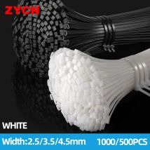 250/1000PCS High Strength Self-Locking Plastic Nylon Tie Wire Zip Wraps 4X200MM Industrial Cable Tie Strap Fasteners 2.5X100