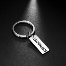Sipuris Exquisite Anti-verloren Schlüsselbund Personalisierte Chic Angepasst Schlüsselring Brief Name Telefon Nummer Für Männer Frauen Geschenk Schlüssel Kette