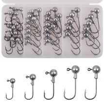 45Pcs/32Pcs Crank Jig Head Hook Set Lead Jig Head Sharp Barbed Hook For Soft Worm Bait Bass Trout Freshwater Saltwater Lures