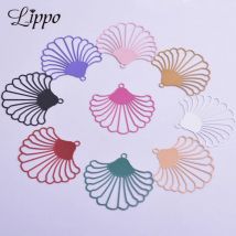 30pcs AB5017 38*40mm fan-shaped Charms Hollowing Sector Flower Pendant Diy Jelwery Making