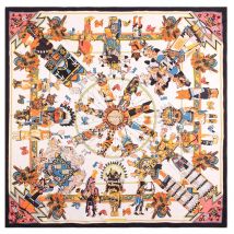 Manuelle Hand Gerollt Twill Seide Schal Frauen Indische Hopi Drucken Platz Schals Wraps Echarpes Seide Foulards Femme Bandana Hijab 90CM