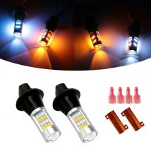 DRL 42SMD P21W 1156 BA15S BAU15S PY21W 7440 T20 Canbus Dual-Color Switchback Auto Car Daytime