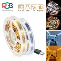 ColorRGB, tira de luz LED, SMD2835,30 M/metro, blanco/blanco cálido, puerto USB, luces de cuerda LED flexibles para armario de cocina y dormitorio