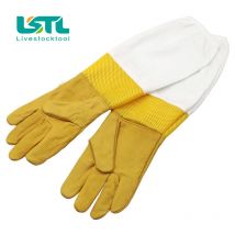 Imker-Schutzhandschuhe, Anti-Biene, atmungsaktives Ziegenleder, gelbe Handschuhe, Bienenzucht-Schutzwerkzeuge, 1 Paar