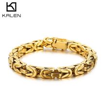 Kalen Golden Hip Hop Edelstahlkette Herrenarmband 220mm Mode Einfacher Schmuck