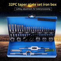32pc M3-M12 Metrischen Tap und Sterben set Hand Tippen Werkzeuge Schraube Gewinde Tap Sterben Wrench Set