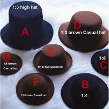 D03-P543 children toy BJD DD SD MSD     1/8 1/6 1/4 1/3 doll's Photo props Accessoriess black brown Top hat  Casual hat 1pcs